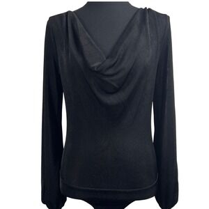 Band Of The Free Aggie Black Cowl Neck Bodysuit Size XS Long Sleeve Knit Retro‎
